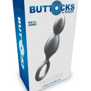Buttocks ToyJoy plug anale in silicone metallico con 2 palline