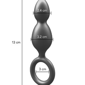 Buttocks ToyJoy plug anale in silicone metallico con 2 palline